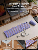 Sablute Wireless Mechanical Keyboard and Mouse Combo, RGB Backlit, KM81