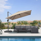 PURPLE LEAF Patio Umbrella Outdoor 10' x 10' Square Easy Assembly Tapue