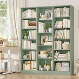 Triple Wide Bookshelf, 6 Tier Large Bookshelf, Bookcase with 17 Open Display Shelves