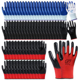 90 Pairs Gardening Gloves Bulk for Men Women Breathable Rubber Coated Safety Garden Work Gloves 9.1 Inch