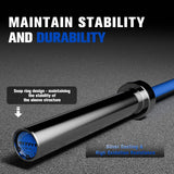 RitFit Elite 6.6ft Olympic Barbell, Robust 45lb Barbell for Weightlifting and Powerlifting, Superior Olympic Bar with Exceptional 900lbs Load Capacity, Weight Bar for 2” Standard Plates Sliver/Blue