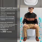 Lianjindun Toilet Safety Rails, Adjustable Toilet Frame for Elderly, Seniors, Handicap & Disabled, Foldable Handicap Toilet Handles Fit Any Toilets（Peacock Blue）