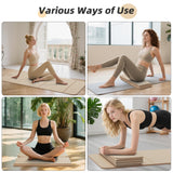 Foldable Yoga Mat, 74"Lx32"Wx1/3"Thick, Folding Exercise Mat, Non-slip Wide Pilates Mats for Home Workout/Travel, Portable Yoga Mat Thick s (Cream)