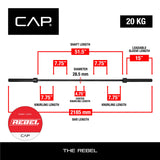 CAP Barbell THE REBEL Heavy Duty Power Olympic Bar | For Weightlifting