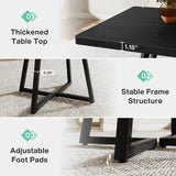 Tribesigns Square Dining Table Set of 6, 31.5" Industrial Dinner Table with Metal Base, Kitchen Table for Dining Room, Small Space, Apartment, Black (Chairs are not Included)