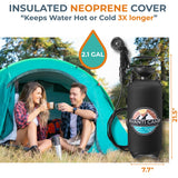Pressurized Camping Shower (8L/2.1 Gal) – Portable Beach Shower for Surfing, Camping & Van Life – Outdoor Rinse Kit with Hand Pump & 10 Spray Modes – Portable Water Sprayer Pets & Gear | AVANTI CAMP