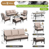 Sophia & William Metal Patio Furniture Set, 7 Seats Outdoor Conversation