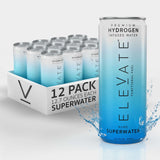 ELEVATE SUPERWATER Premium Hydrogen Water (12 pack). Highest Hydrogen (3-5 PPM) and Lowest -650 ORP. Supports Recovery, Energy, Hydration, Focus, and Endurance. BACKED BY SCIENCE.