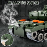 Supdex 1:18 RC Tank That Shoot BBS, 2.4G Metal US M26 Pershing Remote Control Model Toys, Army Tank Toy with Smoke, Lights, Sound and Recoil,Military RC Vehicle for Adults and Kids 6+Year Old