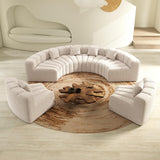 Oversized Curved Sofa, 6 Seater Modular Velvet Cloud Couch