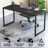 SHW Mission 55-Inch Home Office Computer Desk, Black