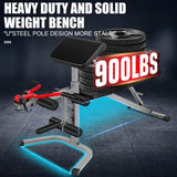 OPPSDECOR Adjustable Weight Bench Set with Leg Extension & Leg Curl, 900LBS Incline/Decline/Flat Preacher Curl Bench, Space-Saving Workout Bench for Home Gym
