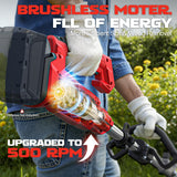 Cordless 2-in-1 Tiller Cultivator & Weed Wacker Compatible with Milwaukee 18V Battery (Tool Only), Ecarke Brushless Electric Garden Tiller Weed Eater, 9" Tilling Width 9.4" Depth for Soil Cultivation