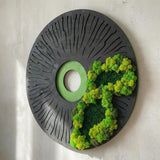 Round Moss Wall Art Set of 3 Preserved Moss Decor Natural Wooden Wall Decor for Living Room Office Home Zero Maintenance Botanical Art