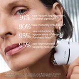 NUFACE Trinity+ Skin Tightening & Face Lift Device - Microcurrent Facial Sculpting Tool to Contour Cheeks, Jawline & Neck, 3 Frequencies, Supports Lymphatic Drainage + Activator Gel, Sandy Rose
