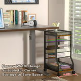 keomaisyto 6-Tier Standing File Organizer for Office Organization, Under Desk File Holder with Sliding Mesh Paper Letter Trays
