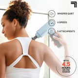 Sharper Image Deep Tissue Percussion Massage Gun, Powerboost Rechargeable Handheld Massager, 6 Adjustable Speeds, 5 Attachment Heads & Carrying Case, Full Body Muscle Pain Relief, Black