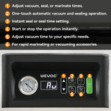 Wevac Chamber Vacuum Sealer, 12” Seal Bar, Auto Vacuum Time, Deep Chamber with Easy-Clean Design, Commercial-Grade for Meats, Liquids, Soups, Sous Vide & Mason Jars, CV12 Pro