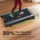 Jogwell Walking Pad Treadmill with 12%/20% Auto Incline, 43"x18" Extra-Wide