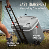 Insulated Portable Cooler with Heavy Duty Wheels, Leak-Proof Wheeled Cooler with 100+ Can Capacity Coleman