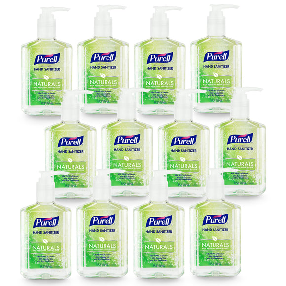Purell Advanced Hand Sanitizer Naturals with Plant Based Alcohol, Citrus Scent, 8 fl oz Pump Bottle (Pack of 12) - 9626-12-CMR Purell