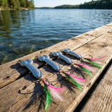 UAIAGM Gag Fishing Lures Set Metal Luminous Sequin Spoons Funny Top Water Bass Fishing Lures Fishermen Gear Spinner Baits Freshwater Saltwater Equipment Fishing Hook for Fishing Lover Men(Silvery)