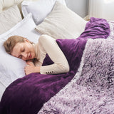 GONAAP Fuzzy Faux Fur Throw Blanket Frosty Purple Super Soft Cozy Plush Fuzzy Shaggy Blanket for Couch Sofa Bed (Frosty Purple, Throw(50"x60"))