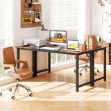 Conference Table Set of 4, Meeting Room Table with Metal Frame & Adjustable Foot Pads