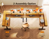 Electric L Shaped Standing Desk, 59 Inch Height Adjustable Stand Up Desk with Power Outlets ＆ Full Monitor Stand