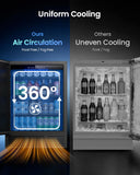 24 Inch Beverage Refrigerator, 180 Can Under Counter Fridge, Stainless Steel Beer Fridge (Black)