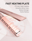 ZM ZHEMEI Hair Straightener, 1 Inch Flat Iron Hair Straightener with LED Display, Professional PTC Ceramic Negative Ion Hair Iron Dual Voltage for Women Hair, Heats up to 446°F, 6 Temps (Rosegold)