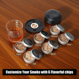 Electric Whiskey Smoker Kit, Rechargeable Cocktail Smoker Kit with 6 Wood Chips, Built-in Lighter, No Butane Needed (Black)