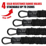 Pull Up Assistance Bands 260lbs, Heavy Pull Up Bands Resistance Bands for Pull Ups Working Out with Feet Rest, Pull Up Bar Bands Assistance Bands, Height Adjustable