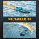 volantexrc Brushless RC Boats for Adults, 30+MPH Fast Remote Control Boat with 2 Rechargeable Batteries for Lakes, 30+ Mins Full Proportional Boats High Speed RC Boat for Adults (79705 Blue)
