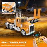 KIDMARKT 39.6" Giant RC Semi-Trailer Truck for Kids | 16-Channel Remote Control Transport Truck with Lights & Sounds, Rechargeable Construction Vehicle Toy, Birthday Gifts for Boys Ages 6+(2026 New)