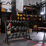 CAP 51-Inch 3-Tier Dumbbell Rack for Home Gym, Heavy-Duty Steel Weight Storage Rack for Hex Dumbbells, Holds 5lb - 50lb Pairs