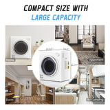 Elevon 1500W Portable Clothes Dryer, 3.5 cu.ft Electric Drying Machine for Laundry with Steel Tub for Apartment, Dorms, Compact Dryer for Small Space, Black/White