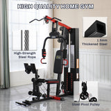 Fitvids Multifunctional Home Gym Equipment with 122.5 lbs Weight Stack, Full Body Workout Weight Machine Strength Training Exercise Equipment with Pulley System & Leg Press, All-in-One Workout Station