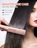 ZM ZHEMEI Hair Straightener, 1 Inch Flat Iron Hair Straightener with LED Display, Professional PTC Ceramic Negative Ion Hair Iron Dual Voltage for Women Hair, Heats up to 446°F, 6 Temps (Rosegold)