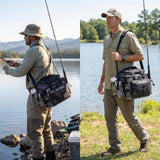 Rabjen Fishing Tackle Bag with Rod Holders & Cooler Main Compartment – Large Capacity Fishing Bag for Organized Gear Storage