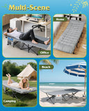 WLIVE 1200D Double Layer Oxford Camping Cots with Mattress for Adults, Foldable Cot for Sleeping, Outdoor Camping Bed with Carry Bag for Resting, Camping, Greige