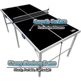 PartyLife Blue 6 ft x 3 ft Ping Pong Table Tennis Table w/LED Lights & Game Kit | Mid-Size Portable Folding Indoor Outdoor Ping Pong Table Tennis Table | Kids & Adults | Game Room | Not Full Size