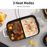 Slow Cooker 10 Quarts (2 x 5 Quarts) PFOA-Free Ceramic Coating | Adjustable Temp Oven Safe to 450°F | Keep Warm Function for Large Family Gatherings (Includes Silicone Spoon)