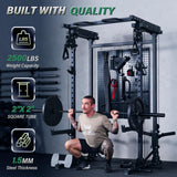 MAJOR FITNESS Drone3 Power Rack, 2500lbs Multi-Function Home Gym Squat Rack with Dual Pulley System