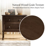 HULALA HOME Solid Wood End Table with Charging Station, Mid-Century Modern End Table with 2 Drawer, Adjustable Solid Wood Feet, Easy Assembly Set of 2, Walnut