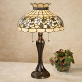 Touch of Class Maylea Magnolia Stained Glass Table Lamp Ivory 20.5 Inches High - Tiffany Style Lighting for Bedroom, Living Room, Office, Hotel