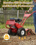 RONPOW 11x4.00-4 Tiller Tire and Wheel, 3/4" Axle Bore, 3-1/8" Centered Hub, 400 lb Load Capacity, 4 Ply Pneumatic Replacement Tire for Rototiller & Garden Tiller, 2 Pack Silver