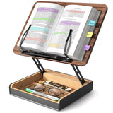HUMANCOZY Book Stand with Storage, Book Holder for Reading Hands Free
