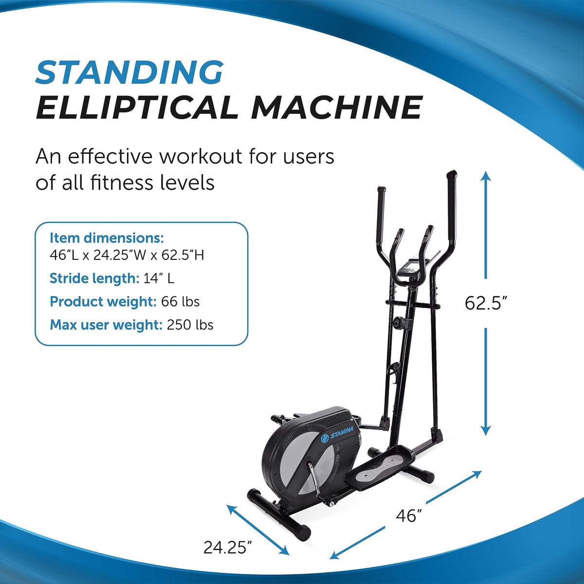 Stamina Elliptical Trainer 1704 - Elliptical Training Machine with Sma ...