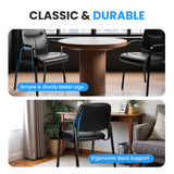 Simple Deluxe Waiting Room Guest Chair No Wheels Set of 2 with Padded Arm Rest, Conference Guests Chair for Reception, Meeting, Lobby, Home Dining, Desk Table Side, 2 Pack